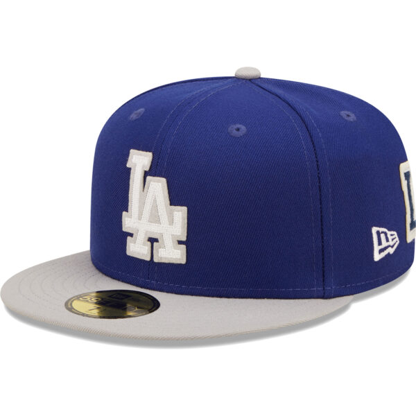Men's New Era Royal/Gray Los Angeles Dodgers 2020 World Series Champions  Letterman 59FIFTY Fitted Hat - Image 4