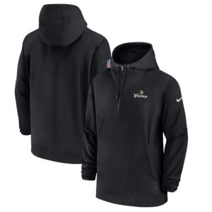 Men's Nike Black Minnesota Vikings Sideline Half-Zip Hoodie