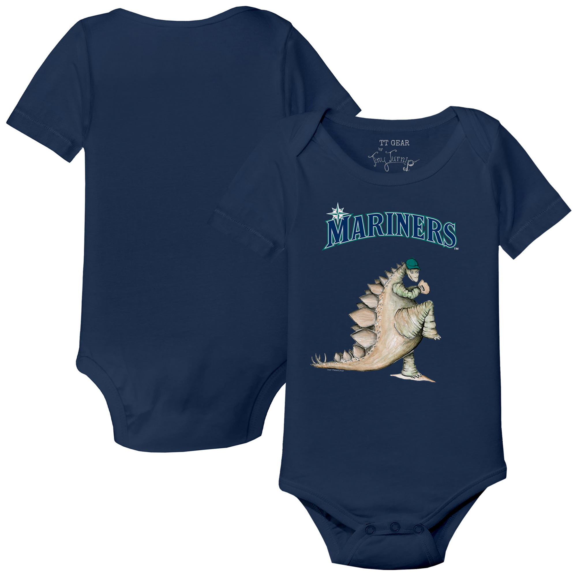 Infant Tiny Turnip Navy Seattle Mariners Stega Bodysuit - Image 2
