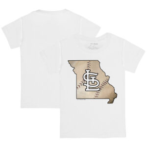 Toddler Tiny Turnip White St. Louis Cardinals State Outline T-Shirt
