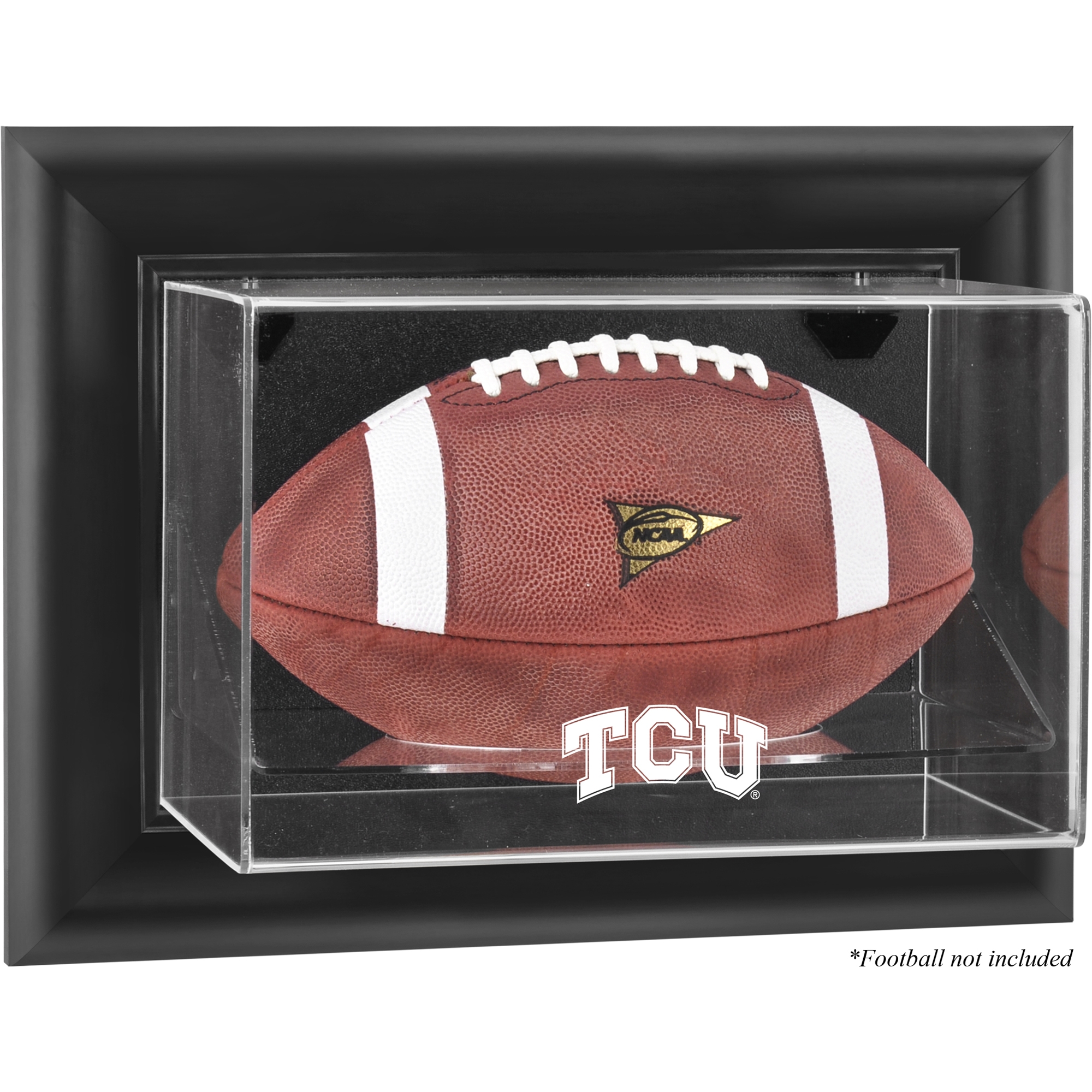 TCU Horned Frogs Black Framed Wall-Mountable Football Display Case