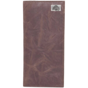 Ohio State Buckeyes Leather Secretary Wallet with Concho - Brown