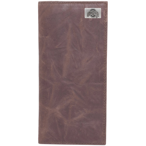Ohio State Buckeyes Leather Secretary Wallet with Concho - Brown