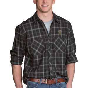 Men's Charcoal Montana Grizzlies Brewer Flannel Long Sleeve Shirt