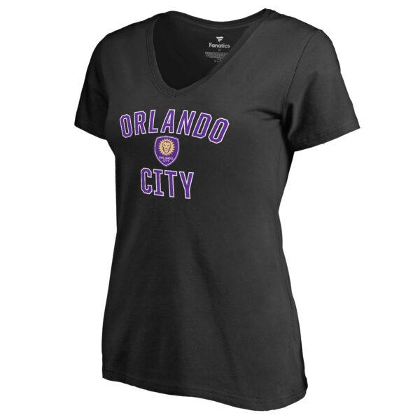 Women's Black Orlando City SC Victory Arch V-Neck T-Shirt