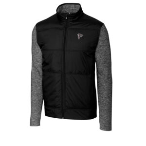 Men's Cutter & Buck Black/Charcoal Atlanta Falcons Stealth Big & Tall Full-Zip Jacket