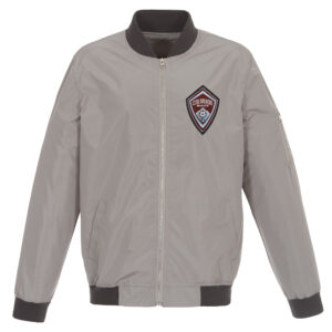 Men's JH Design Charcoal Colorado Rapids Nylon Full-Zip Bomber Jacket