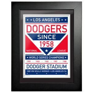 Los Angeles Dodgers 12'' x 16'' Dual Tone Framed Wall Art
