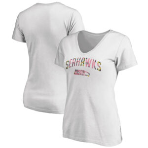 Women's White Seattle Seahawks Floral Arch T-Shirt