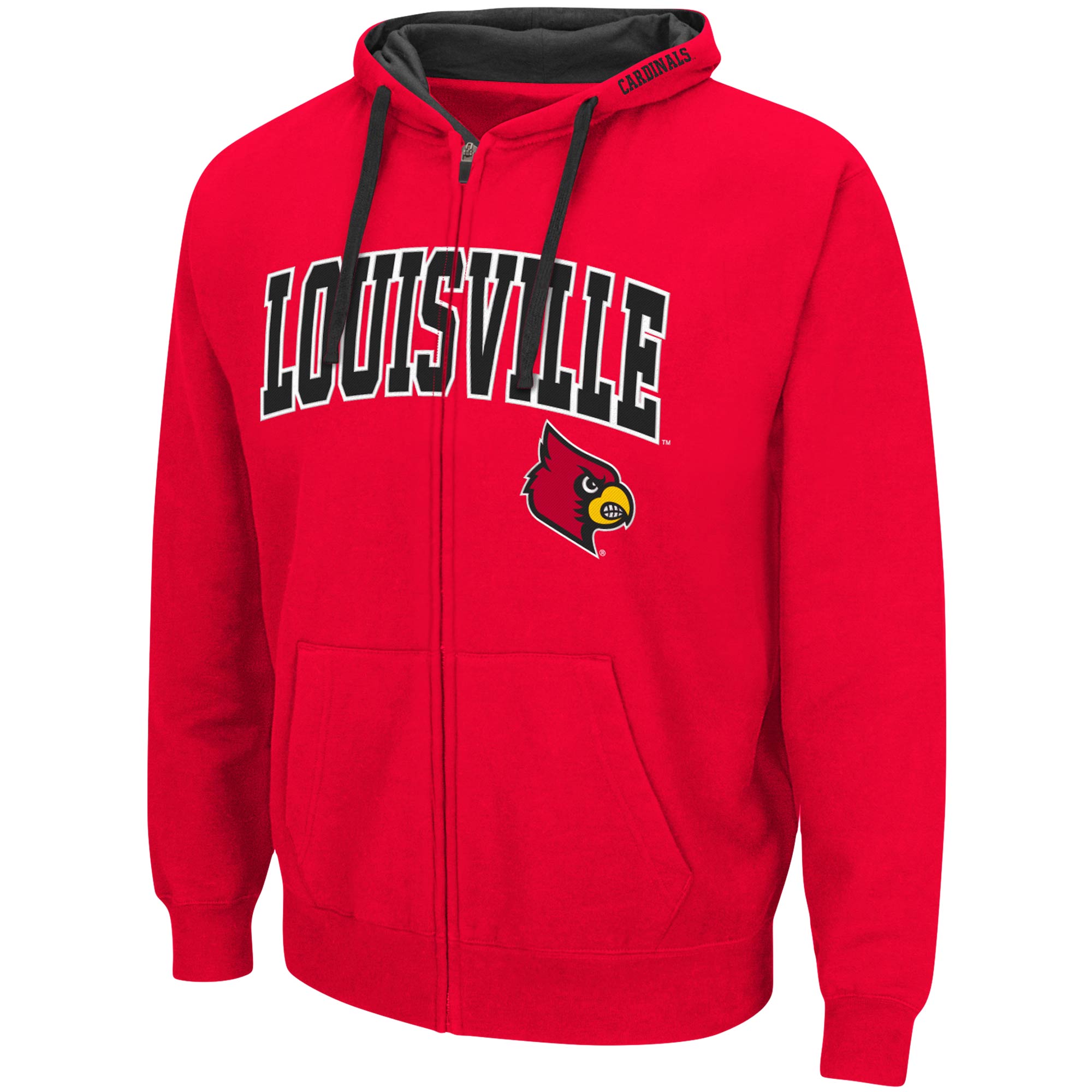 Men's Colosseum Red Louisville Cardinals Big & Tall Full-Zip Hoodie - Image 3