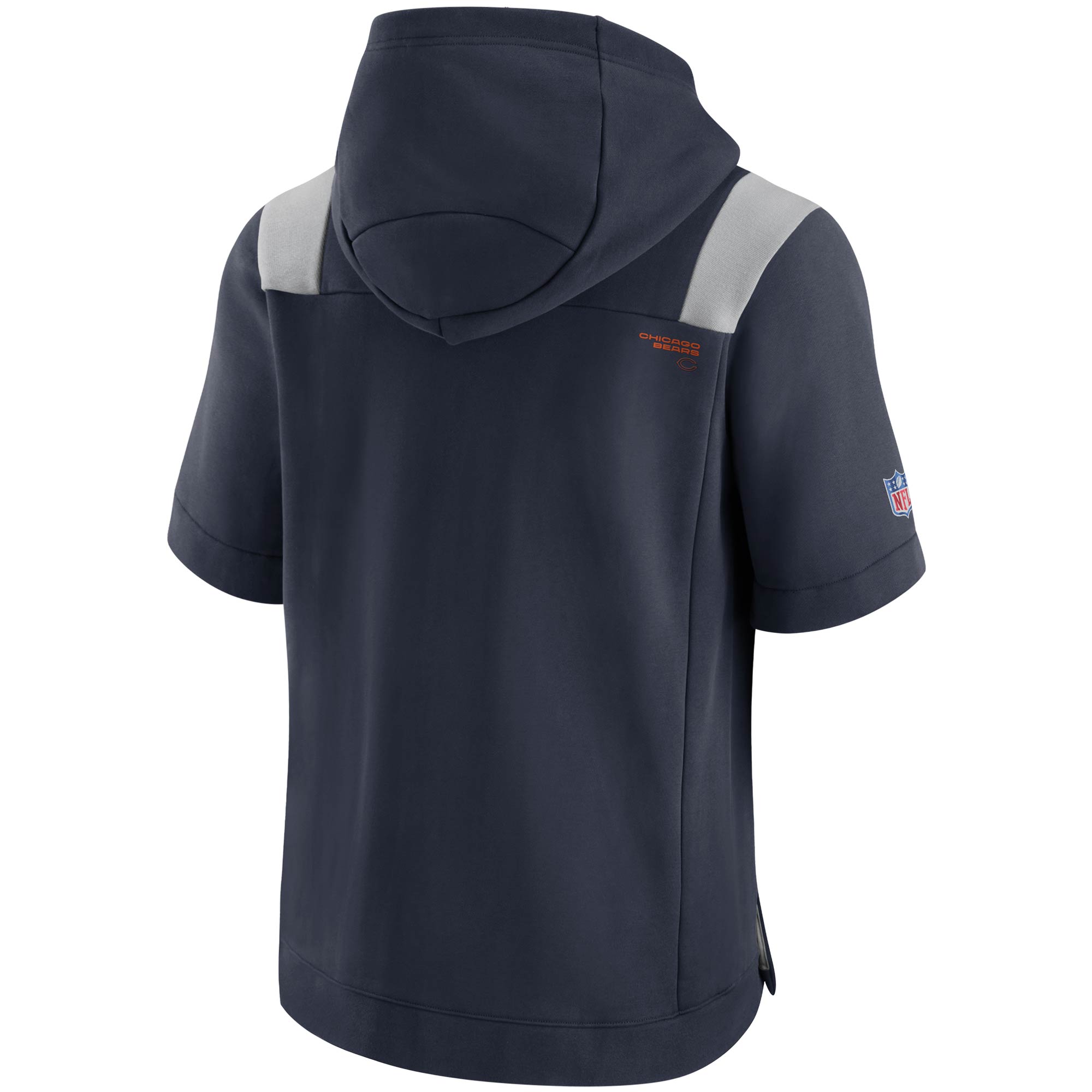 Men's Nike Navy Chicago Bears Sideline Showout Short Sleeve Full-Zip Hoodie - Image 4