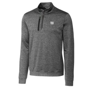 Men's Cutter & Buck Gray New York Giants Big & Tall Stealth Quarter-Zip Pullover Jacket