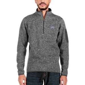 Men's Antigua Charcoal Jackson State Tigers Big & Tall Fortune Quarter-Zip Pullover Jacket