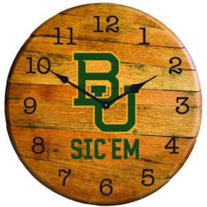 Baylor Bears 22'' Team Oak Barrel Clock