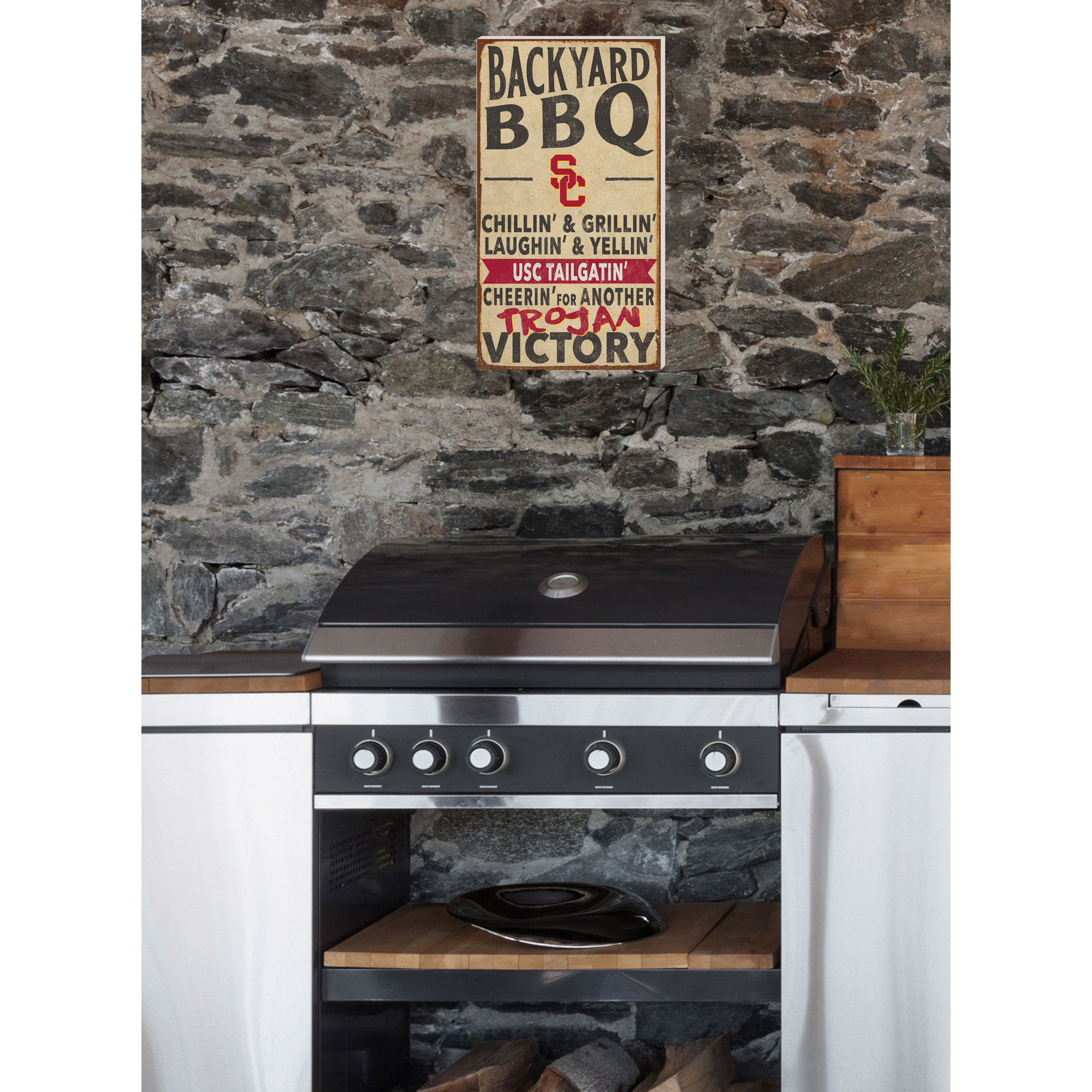 USC Trojans 11'' x 20'' Indoor/Outdoor BBQ Sign - Image 3