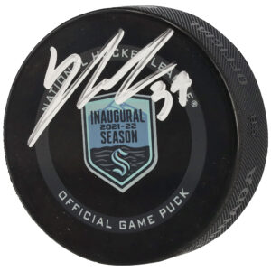 Yanni Gourde Seattle Kraken Autographed 2021-22 Inaugural Season Official Game Puck