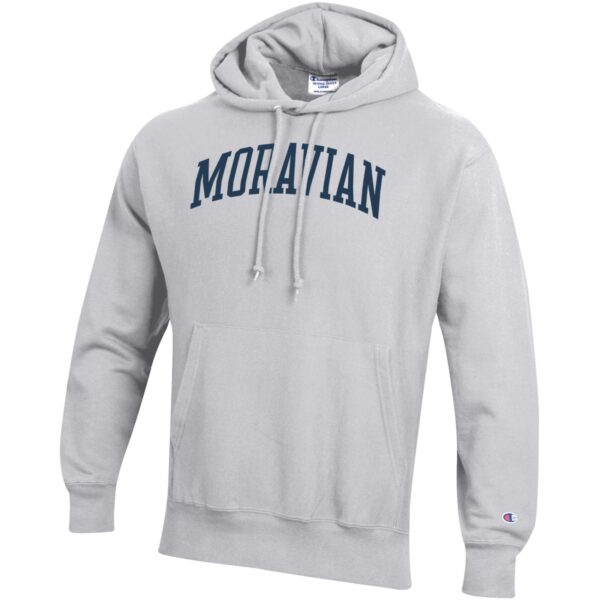 Men's Champion Heathered Gray Moravian Greyhounds Reverse Weave Fleece Pullover Hoodie - Image 6