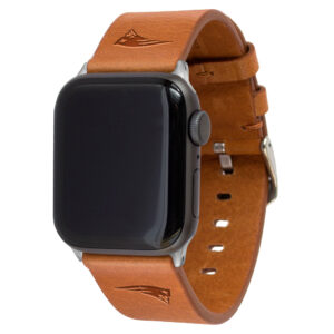 Tan New England Patriots Leather Apple Watch Band