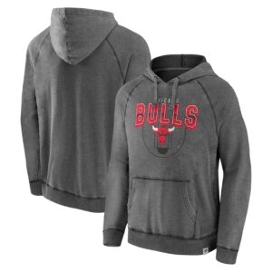 Men's Fanatics Gray Chicago Bulls Acquisition True Classics Vintage Snow Wash Pullover Hoodie