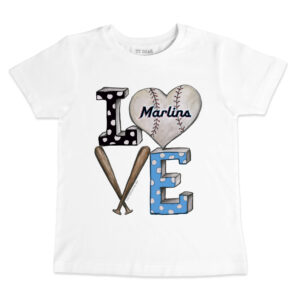 Infant Tiny Turnip White Miami Marlins Baseball Love T-Shirt