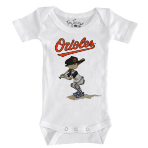 Infant Tiny Turnip White Baltimore Orioles Slugger Bodysuit