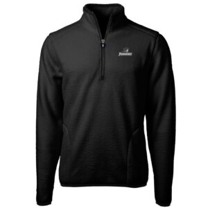 Men's Cutter & Buck Black Providence Friars Team Logo Cascade Eco Sherpa Fleece Quarter-Zip Pullover Jacket