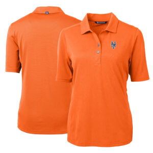 Women's Cutter & Buck Orange New York Mets Virtue Eco Pique Recycled Polo