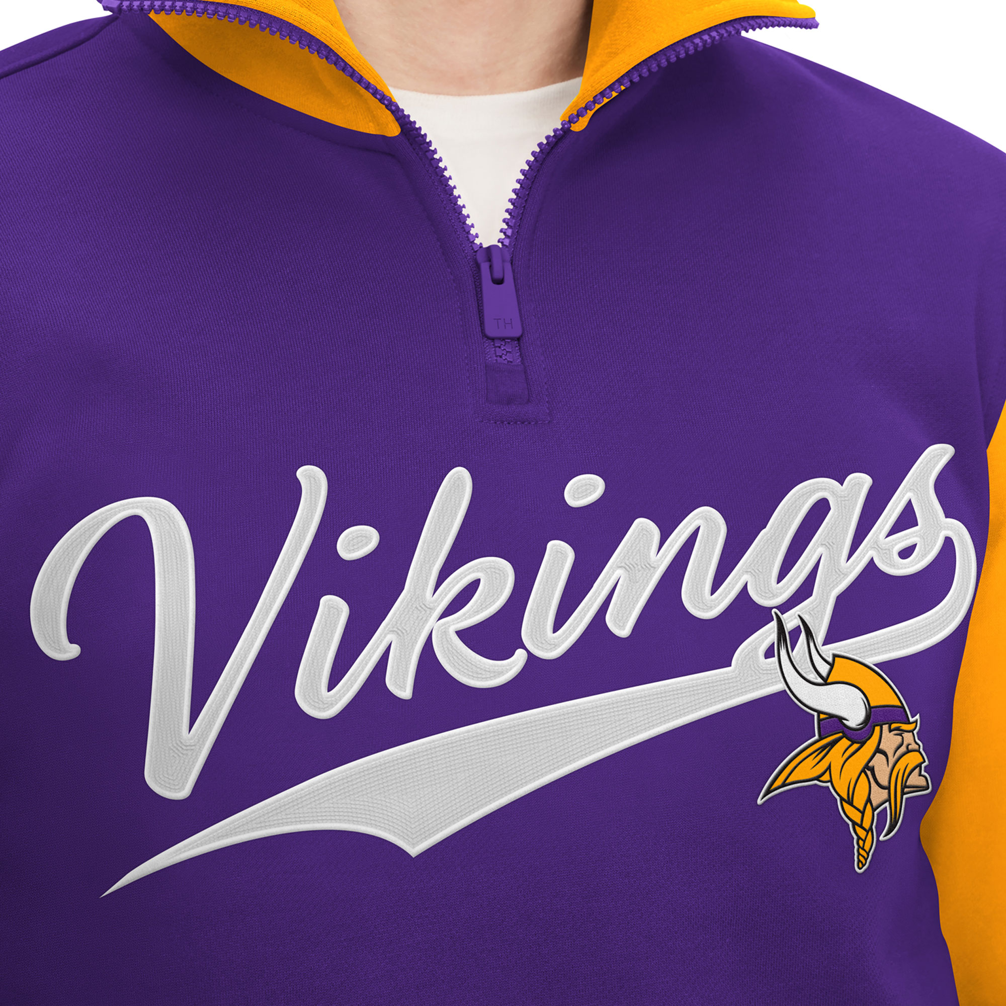 Men's Tommy Hilfiger Purple/Gold Minnesota Vikings Aiden Quarter-Zip Sweatshirt - Image 5