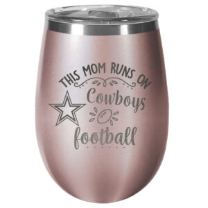 Dallas Cowboys 10oz. This Mom Rose Gold Wine Tumbler