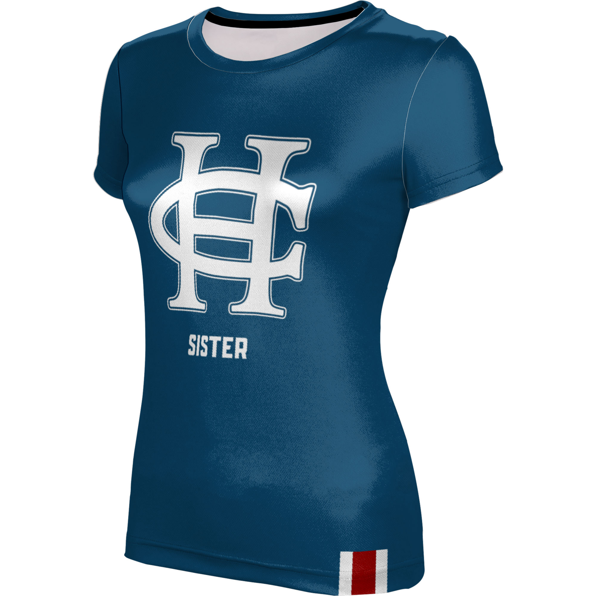 Women's ProSphere Blue Hanover Panthers Sister Logo Stripe T-Shirt - Image 6