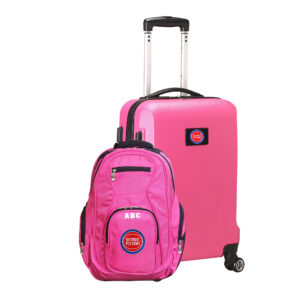 MOJO Pink Detroit Pistons Personalized Deluxe 2-Piece Backpack & Carry-On Set