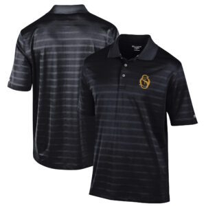 Men's Champion Black St. Olaf Oles Textured Solid Polo