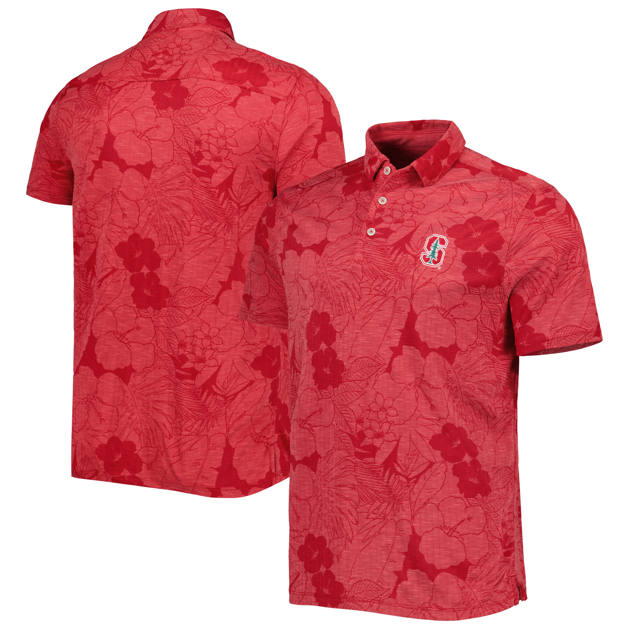 Men's Tommy Bahama Cardinal Stanford Cardinal Miramar Blooms Polo - Image 6