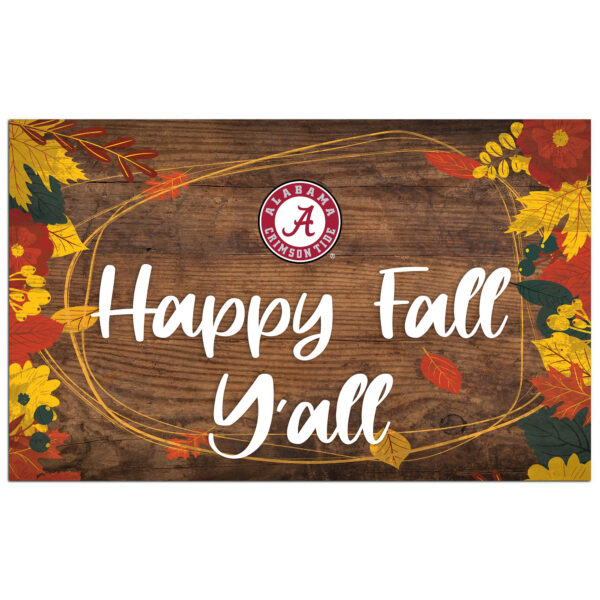 Alabama Crimson Tide 11'' x 19'' Happy Fall Y'all Sign