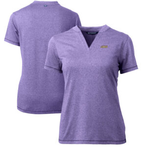 Women's Cutter & Buck Heather Purple James Madison Dukes Forge Blade V-Neck Top
