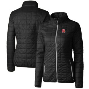 Women's Cutter & Buck Black Tampa Bay Buccaneers Throwback Logo Rainier PrimaLoft Eco Full-Zip Puffer Jacket
