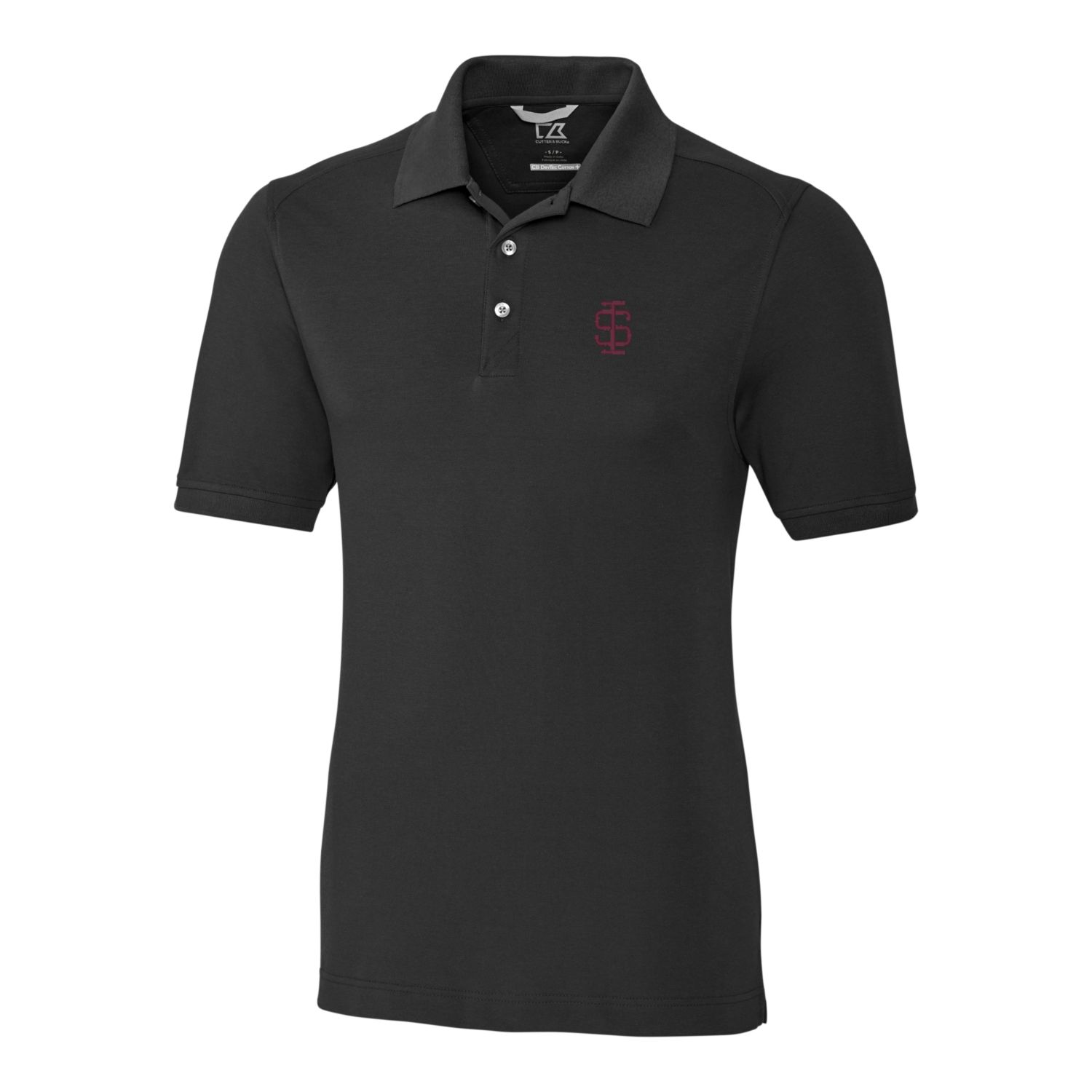 Men's Cutter & Buck Black Southern Illinois Salukis Advantage Tri-Blend DryTec Pique Polo - Image 6
