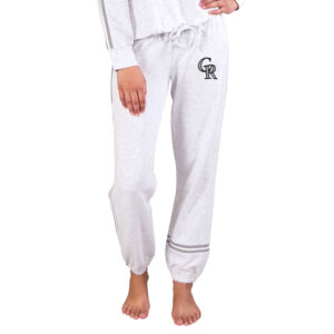 Women's Concepts Sport Cream/Gray Colorado Rockies Pendant French Terry Jogger Pants