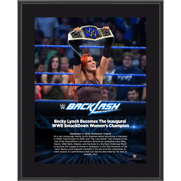 Becky Lynch 10.5" x 13" 2016 Backlash Sublimated Plaque
