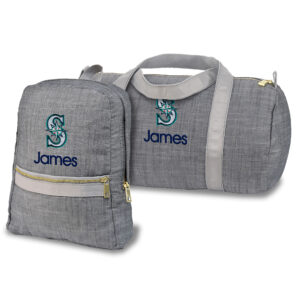 Seattle Mariners Personalized Small Backpack and Duffle Bag Set