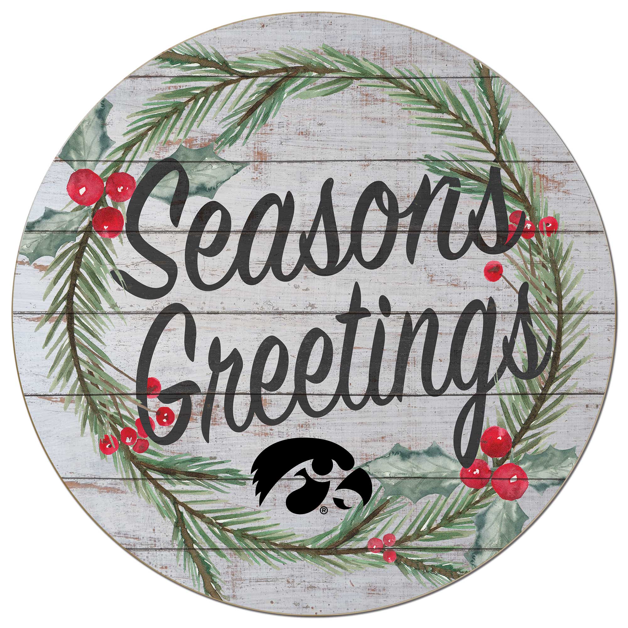 Iowa Hawkeyes 20'' x 20'' Season's Greetings Circle - Image 2