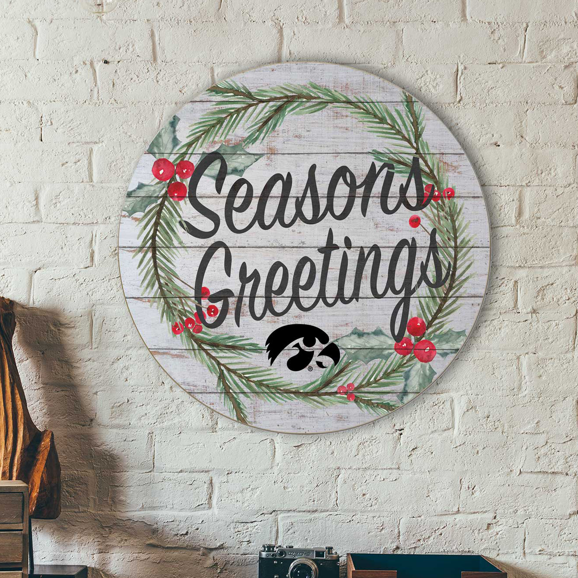 Iowa Hawkeyes 20'' x 20'' Season's Greetings Circle - Image 3