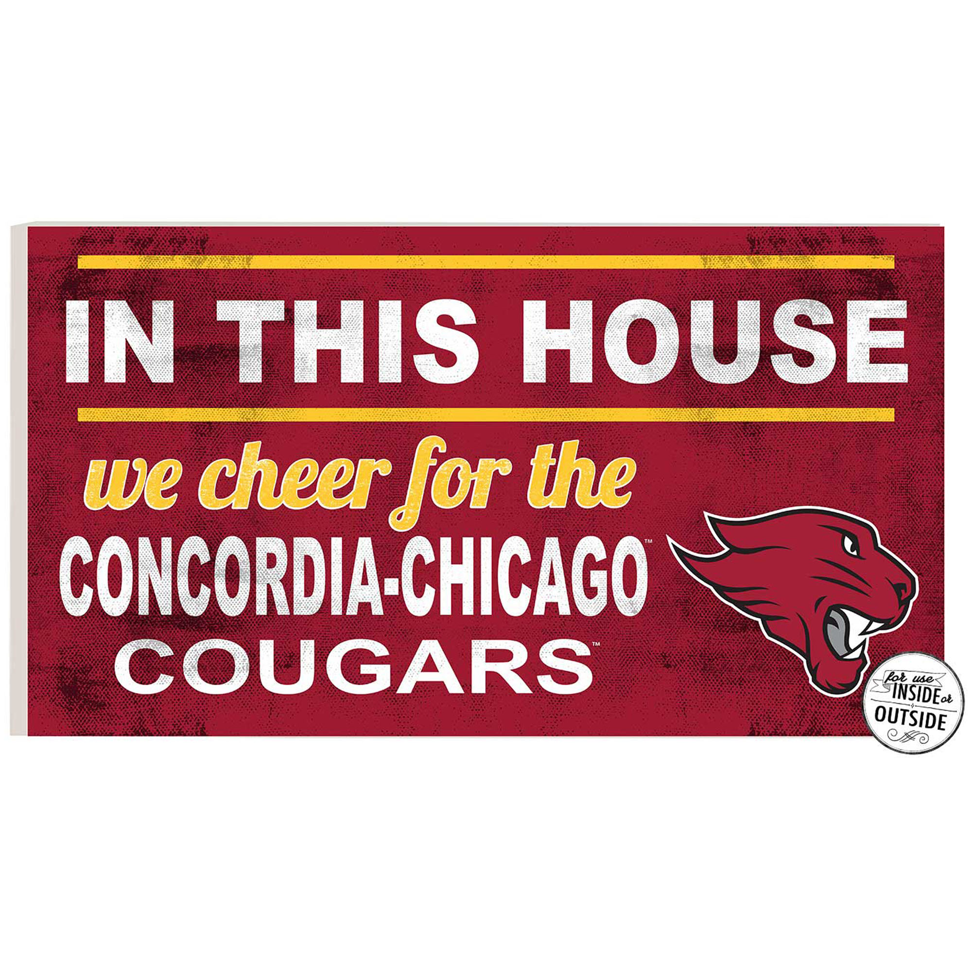 Concordia University (IL) Cougars 11'' x 20'' Indoor/Outdoor In This House Sign - Image 4