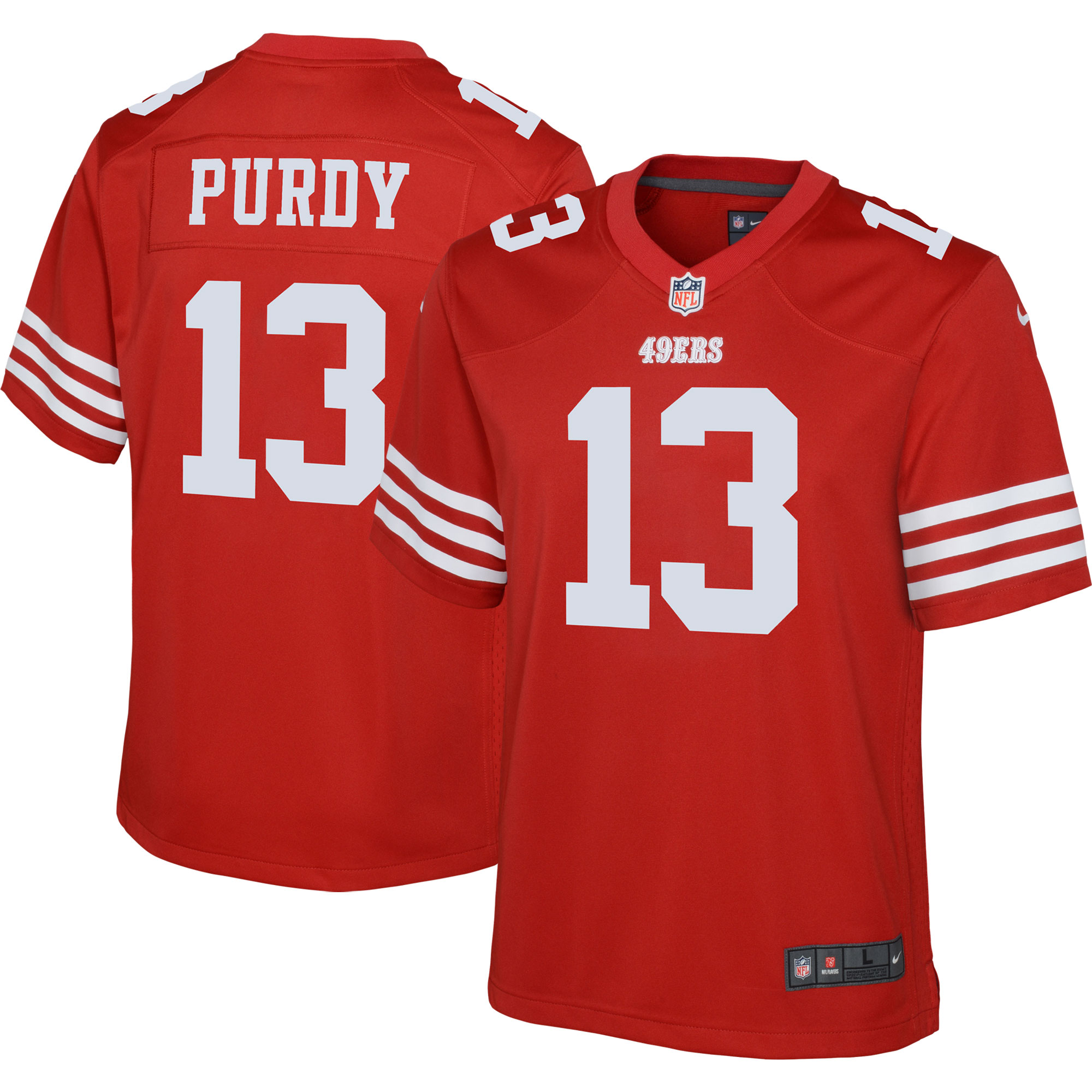 Youth Nike Brock Purdy Scarlet San Francisco 49ers Game Jersey - Image 2