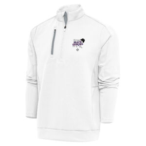Men's Antigua White New York Black Yankees Generation Quarter-Zip Pullover Top