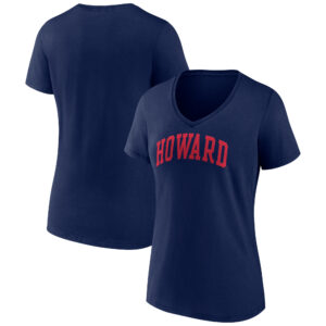 Women's Navy Howard Bison Basic Arch V-Neck T-Shirt