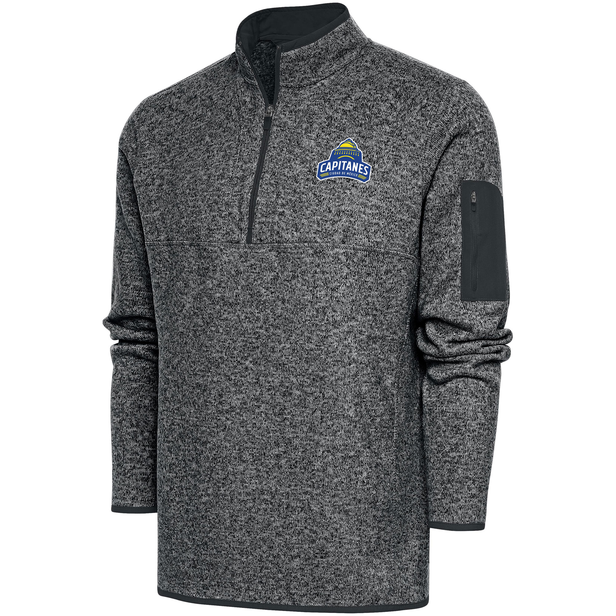 Men's Antigua Charcoal Capitanes de Ciudad de Mexico Fortune Quarter-Zip Pullover Jacket