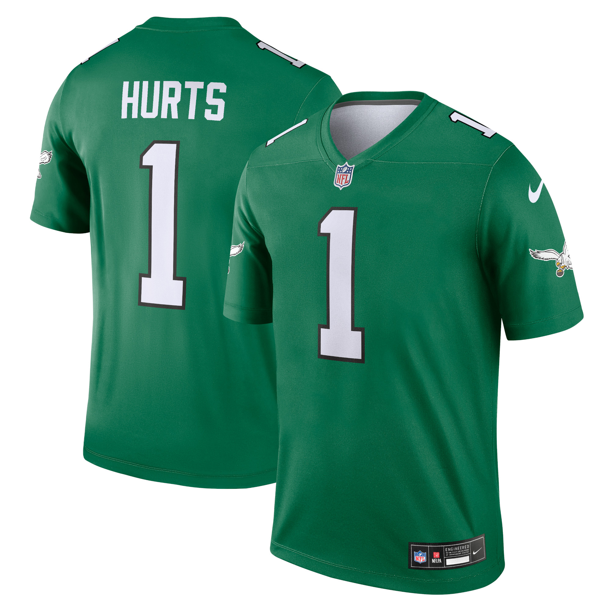 Men's Nike Jalen Hurts Kelly Green Philadelphia Eagles Alternate Legend Player Jersey - Image 2