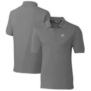 Men's Cutter & Buck  Gray Los Angeles Chargers Helmet Advantage Tri-Blend Pique Polo