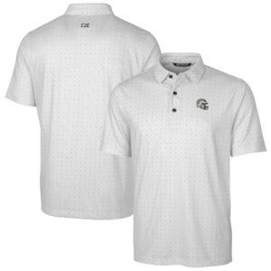 Men's Cutter & Buck  Charcoal Los Angeles Chargers Helmet Pike Double Dot Print Stretch Polo